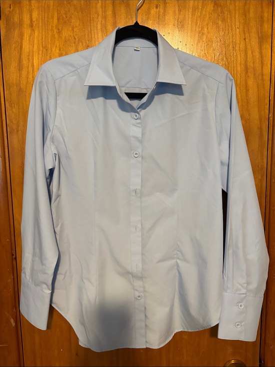 Tops - Classic Light Blue Women's Dress Shirt - Long Sleeve - Size M